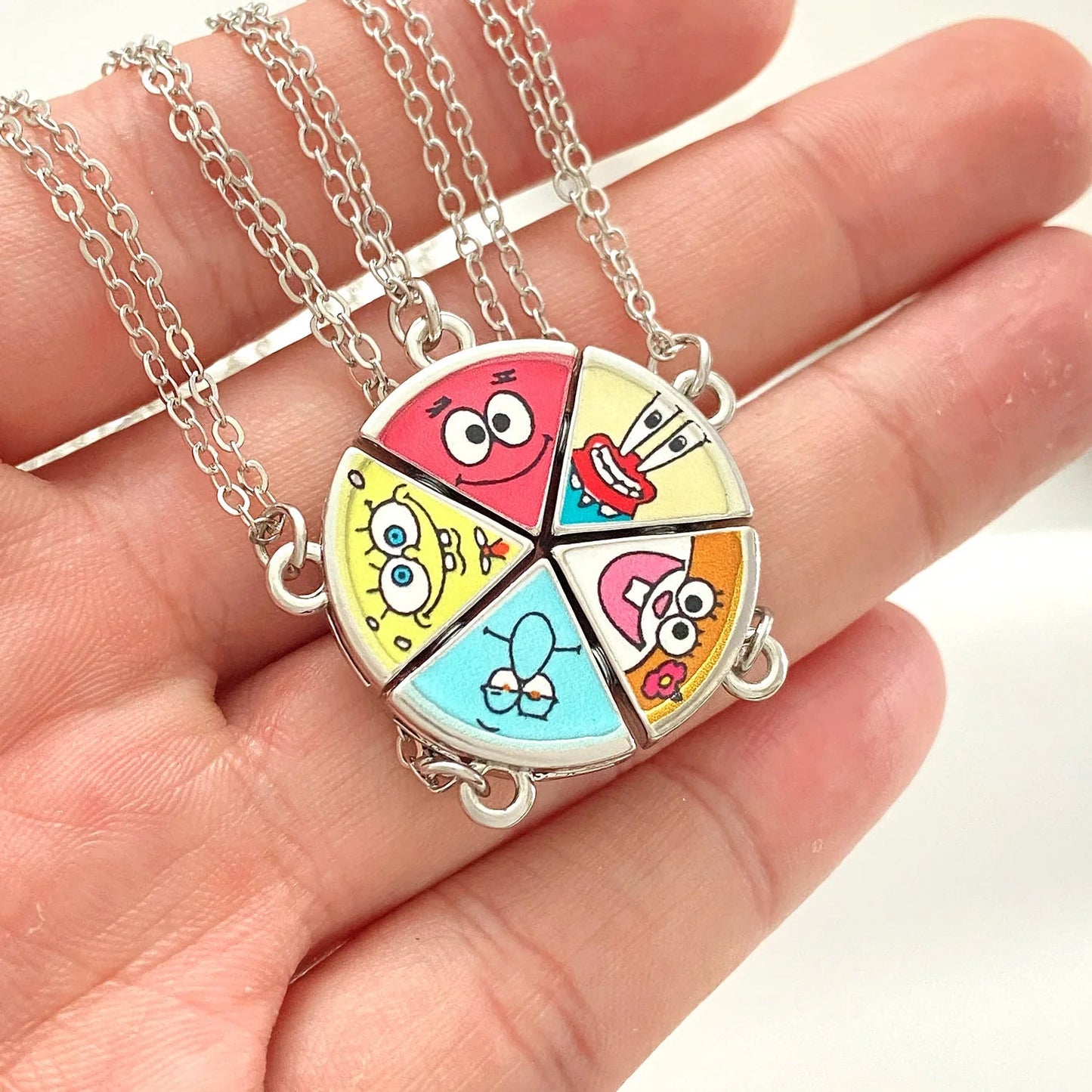 Spongebob BFF Pizza Necklace For 5 Friends
