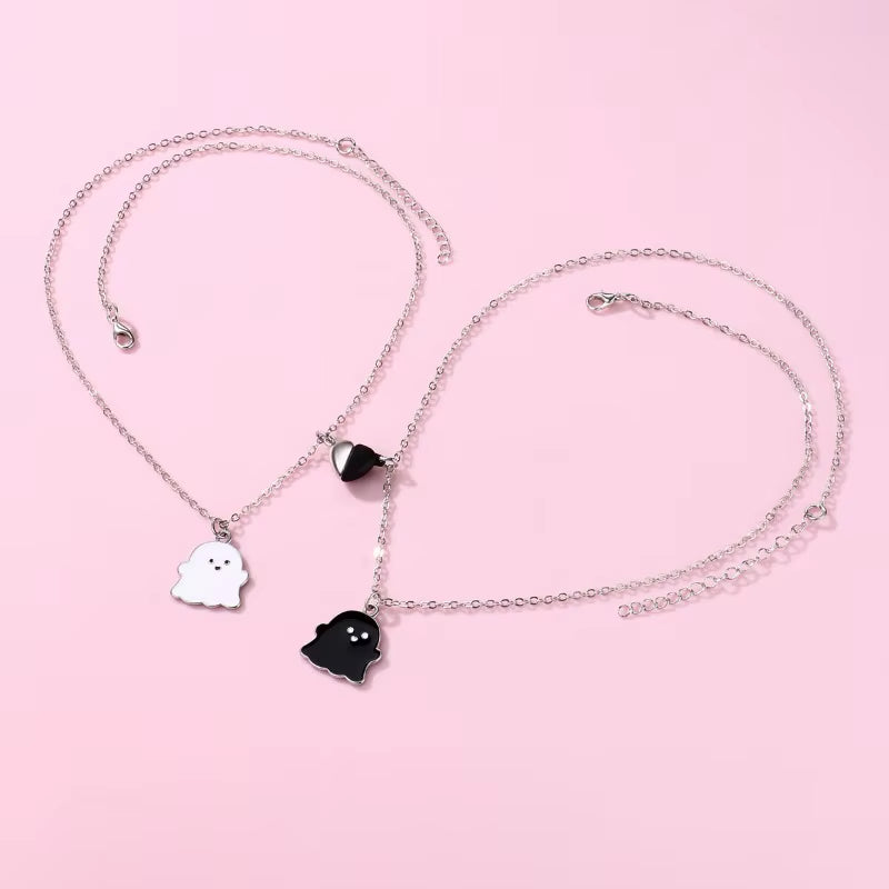 Ghost Magnetic Necklace For 2 Best Friends