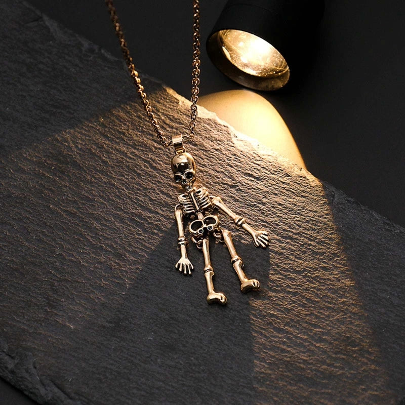 Together Till Death BFF Skeleton Necklace