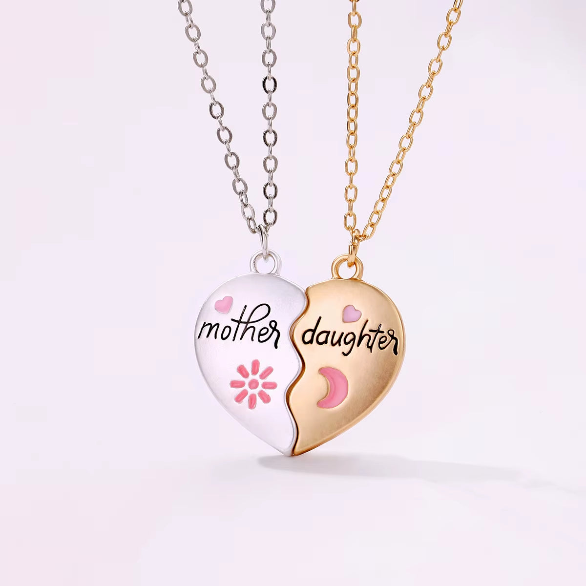 Mother Daughter Heart Necklace