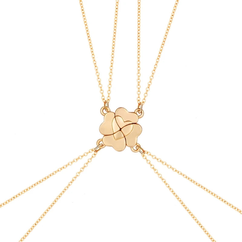 Four-Leaf Clover Magnetic BFF Necklace For 4 People