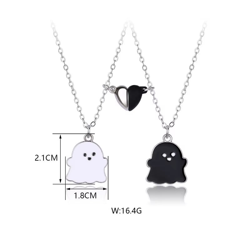 Ghost Magnetic Necklace For 2 Best Friends