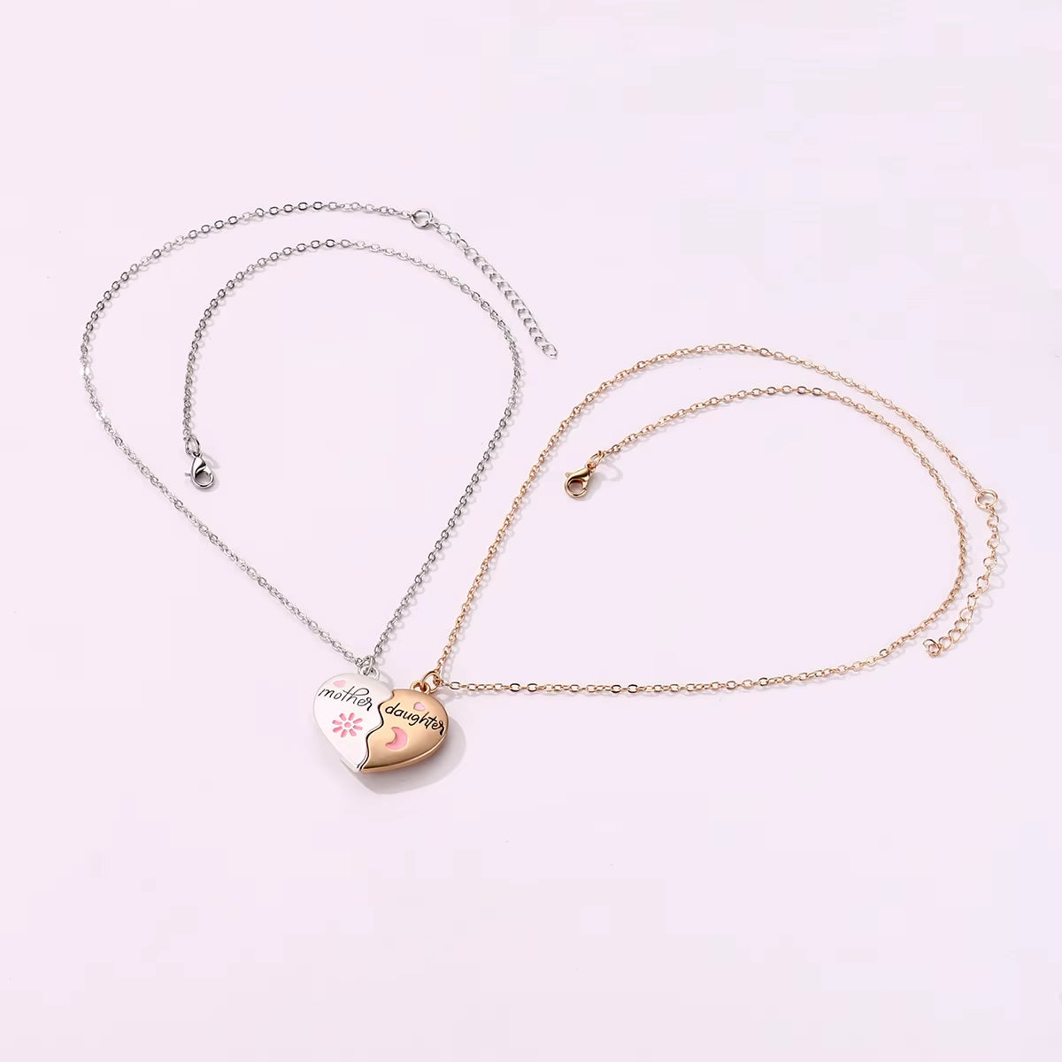 Mother Daughter Heart Necklace