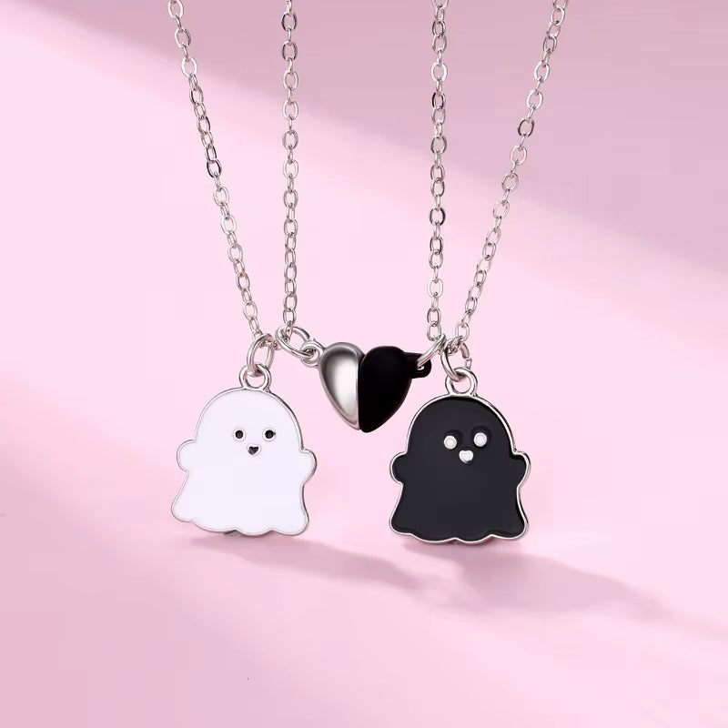 Ghost Magnetic Necklace For 2 Best Friends