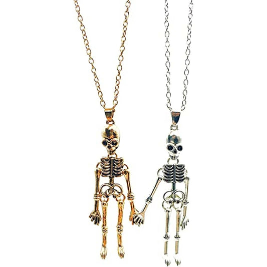 Together Till Death BFF Skeleton Necklace