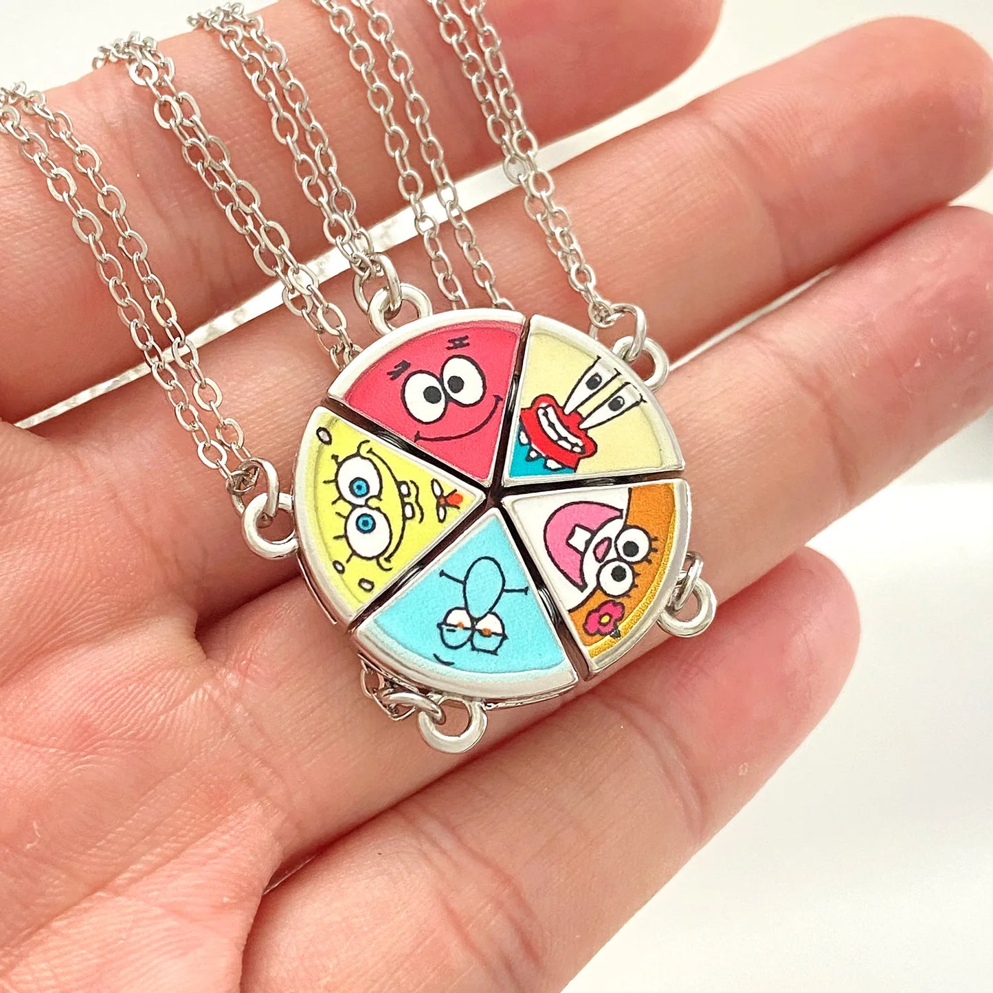 Spongebob BFF Pizza Necklace For 5 Friends