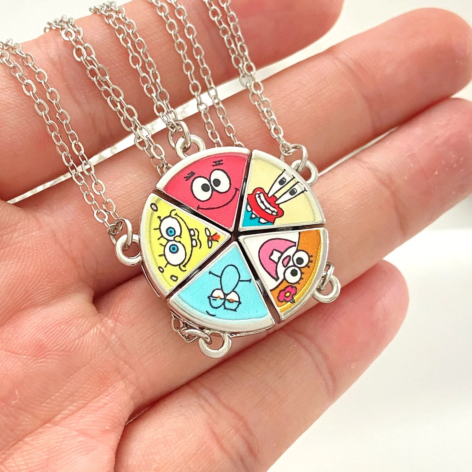 Spongebob BFF Pizza Necklace For 5 Friends