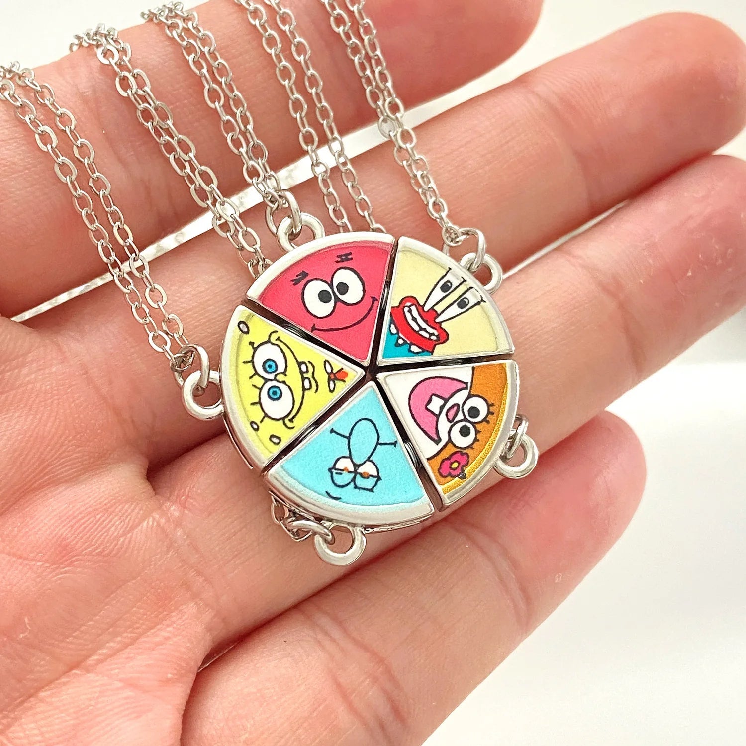 Spongebob BFF Pizza Necklace For 5 Friends