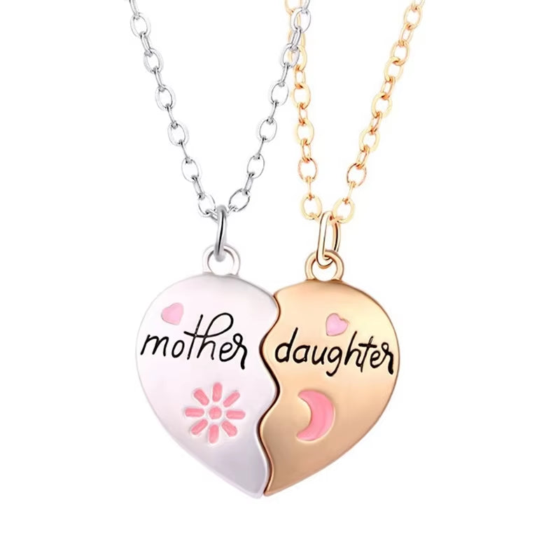 Mother Daughter Heart Necklace