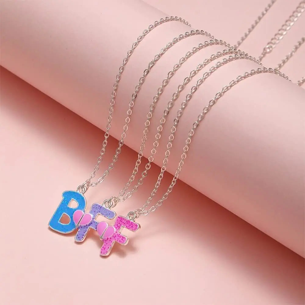 BFF Letter Necklace For 3