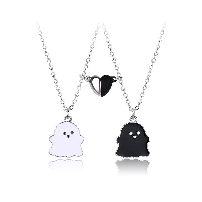 Ghost Magnetic Necklace For 2 Best Friends