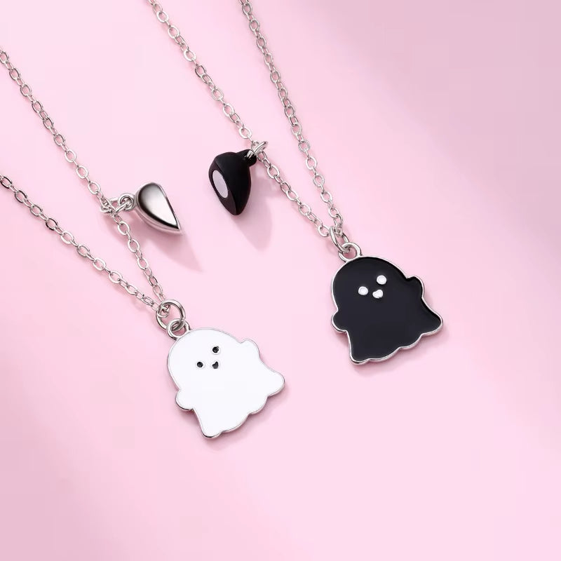 Ghost Magnetic Necklace For 2 Best Friends