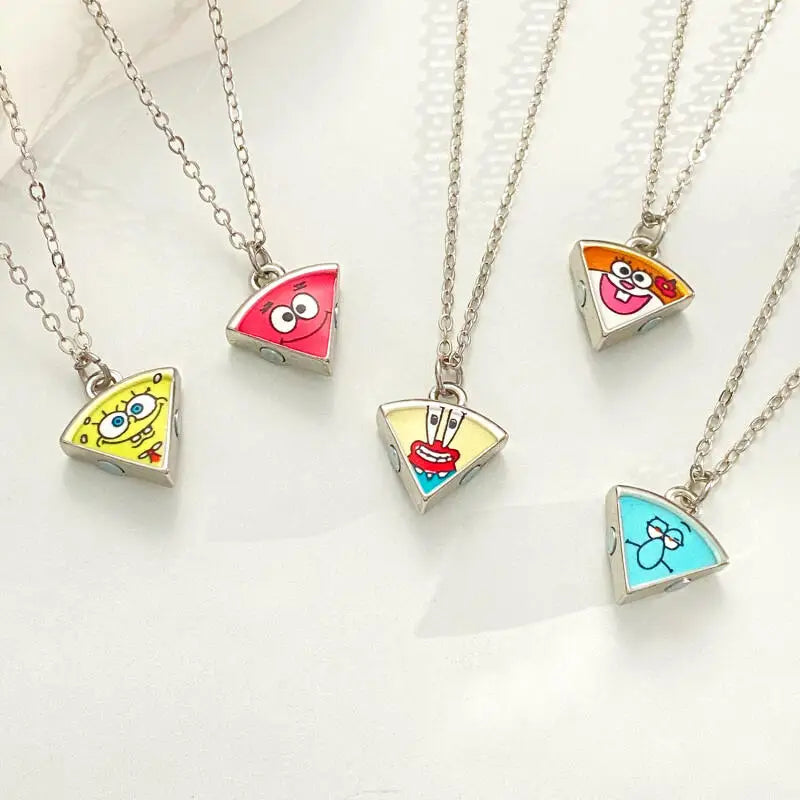 Spongebob BFF Pizza Necklace For 5 Friends