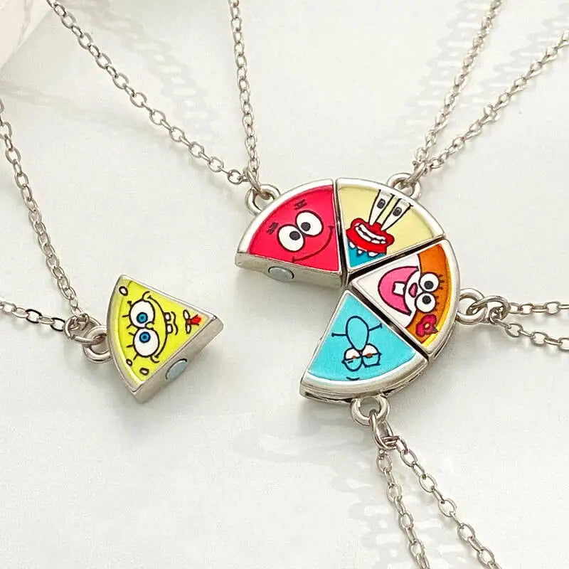 Spongebob BFF Pizza Necklace For 5 Friends